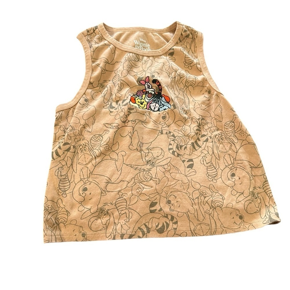 Disney Winnie the Pooh tan sleeveless top boys size XL